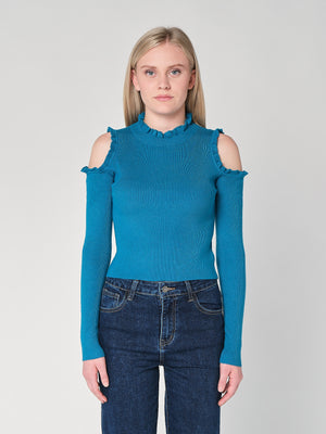 Maglia a costina spalle nude