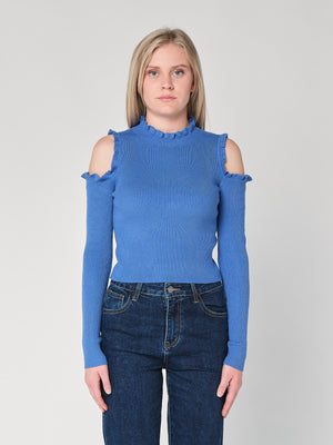 Maglia a costina spalle nude