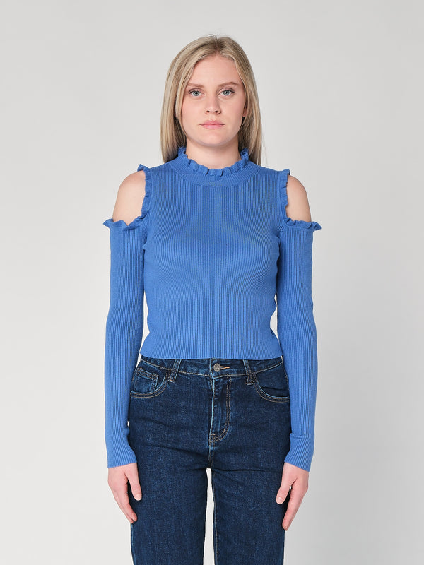 Maglia a costina spalle nude