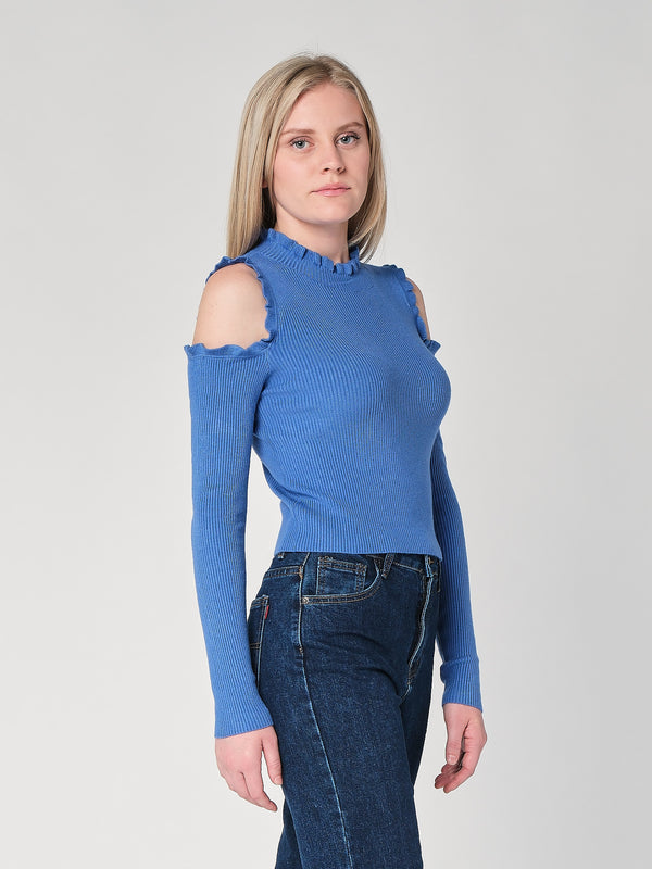 Maglia a costina spalle nude
