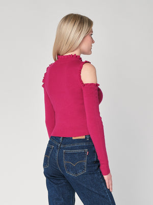 Maglia a costina spalle nude