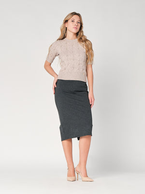 Maglia a trecce con perline