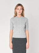 Maglia a trecce con perline