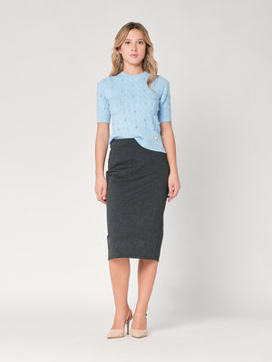 Maglia a trecce con perline