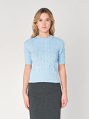 Maglia a trecce con perline