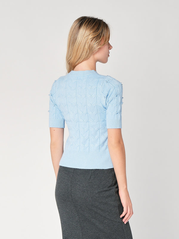 Maglia a trecce con perline