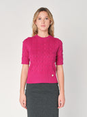 Maglia a trecce con perline