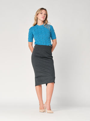 Maglia a trecce con perline