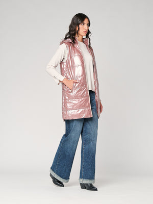 Gilet laminato con cappuccio