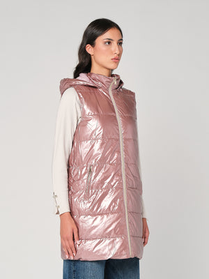 Gilet laminato con cappuccio