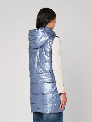 Gilet laminato con cappuccio