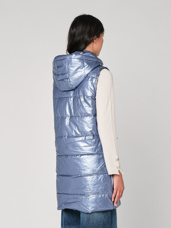 Gilet laminato con cappuccio