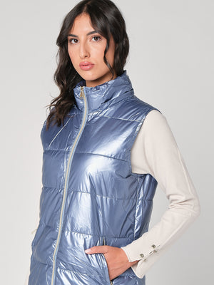 Gilet laminato con cappuccio