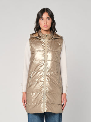 Gilet laminato con cappuccio