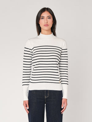 Maglia a righe con bottoni polso
