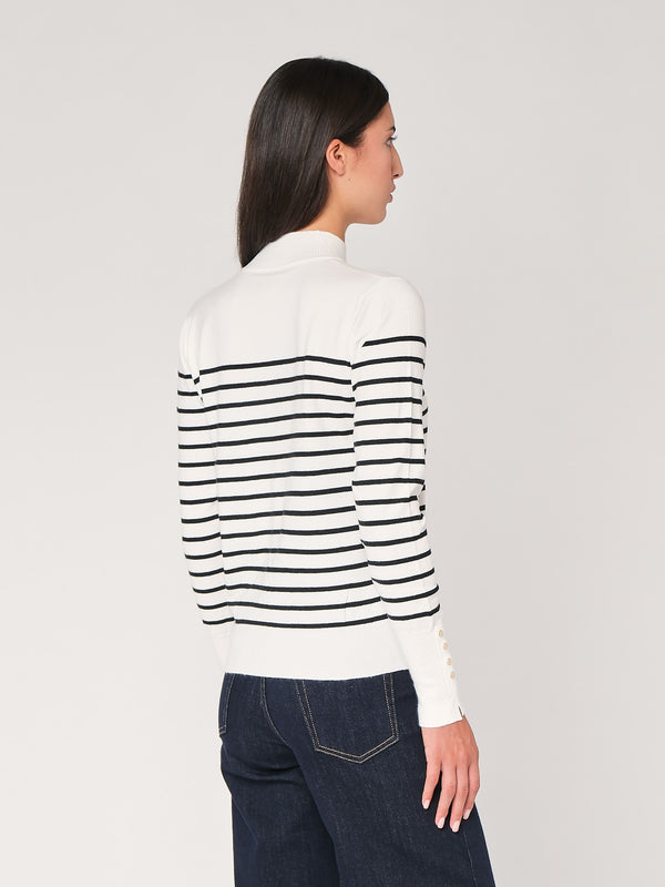Maglia a righe con bottoni polso