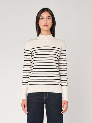 Maglia a righe con bottoni polso