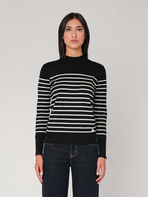Maglia a righe con bottoni polso
