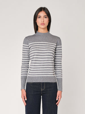 Maglia a righe con bottoni polso