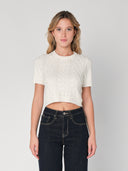 Maglia a trecce con perline