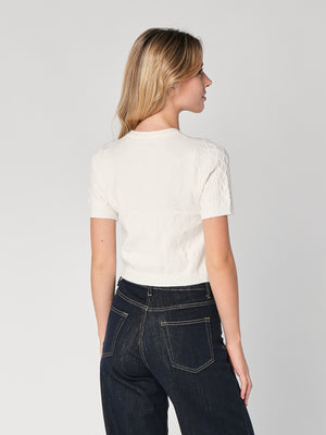 Maglia a trecce con perline
