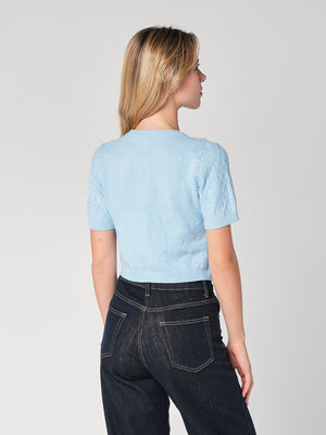 Maglia a trecce con perline