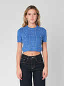 Maglia a trecce con perline