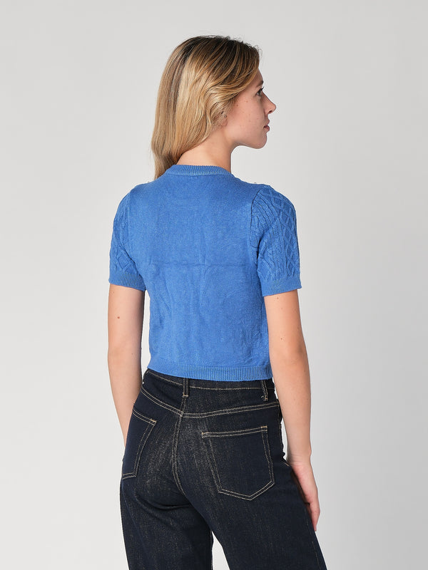 Maglia a trecce con perline