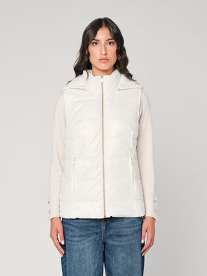 Gilet laminato con cappuccio