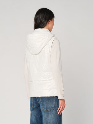 Gilet laminato con cappuccio