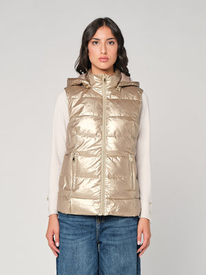 Gilet laminato con cappuccio