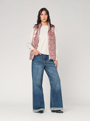 Gilet laminato con cappuccio
