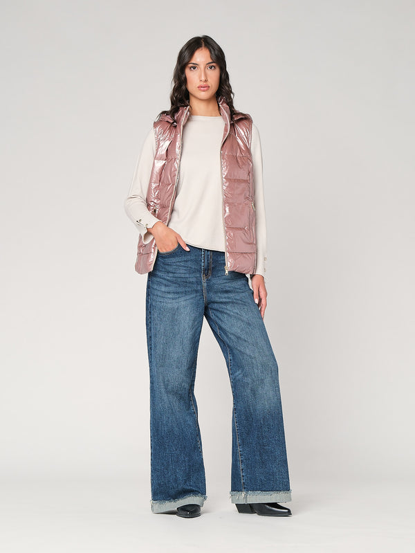 Gilet laminato con cappuccio