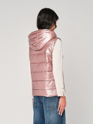 Gilet laminato con cappuccio
