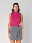 Gilet in maglia a costina