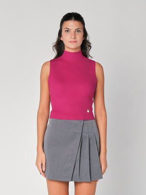 Gilet in maglia a costina