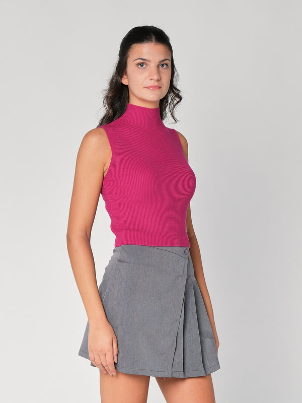 Gilet in maglia a costina