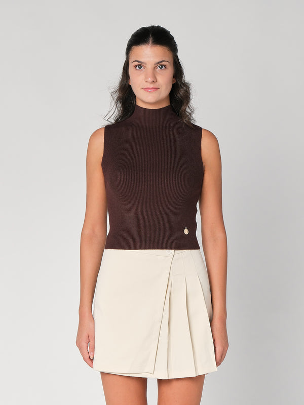 Gilet in maglia a costina