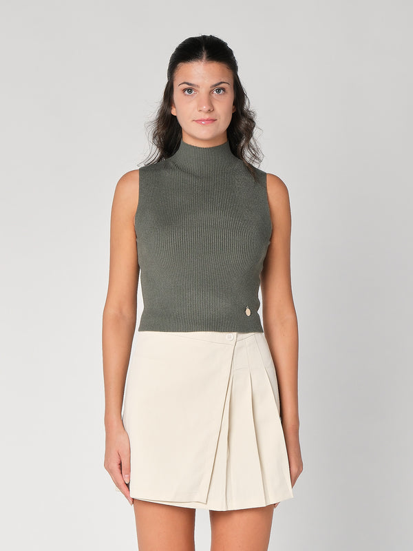 Gilet in maglia a costina