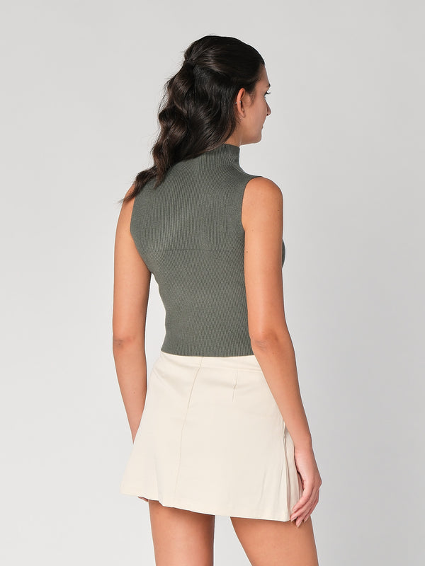 Gilet in maglia a costina
