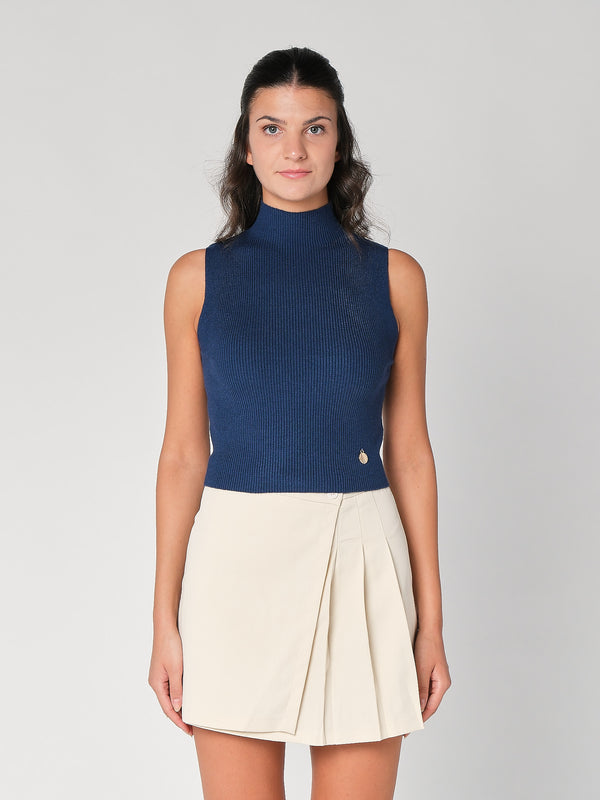 Gilet in maglia a costina