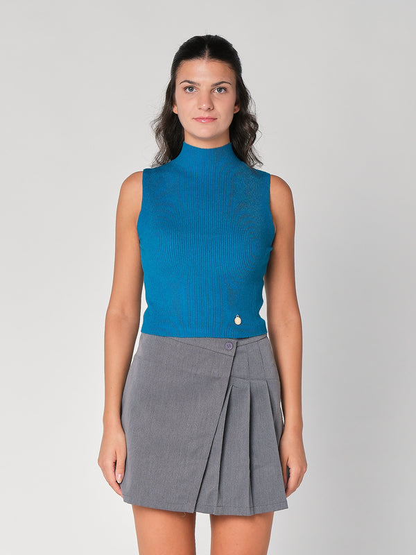 Gilet in maglia a costina