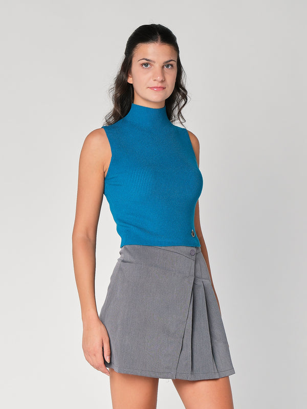 Gilet in maglia a costina