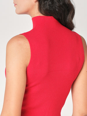 Gilet in maglia a costina