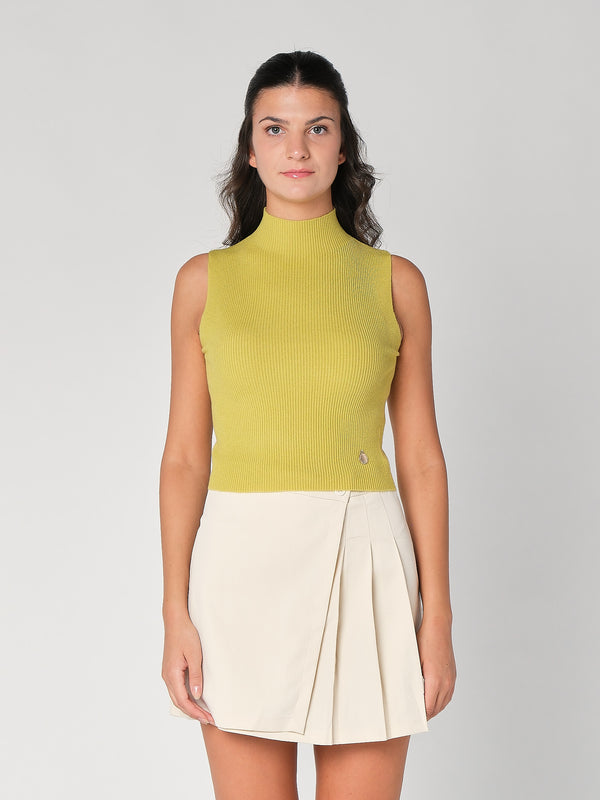 Gilet in maglia a costina