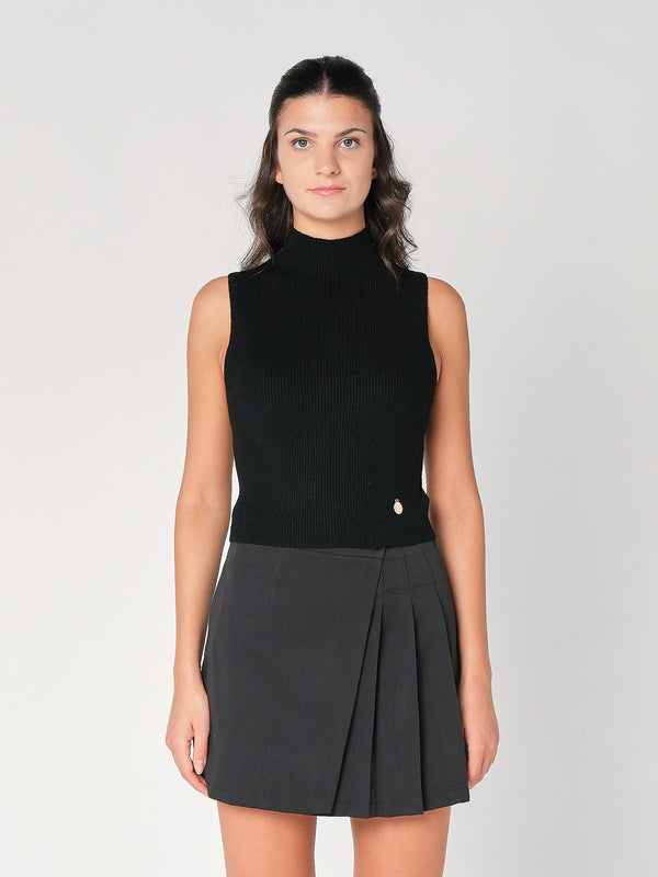 Gilet in maglia a costina