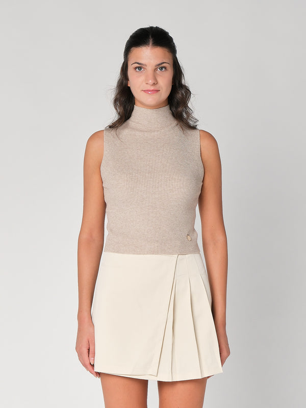 Gilet in maglia a costina
