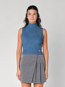 Gilet in maglia a costina