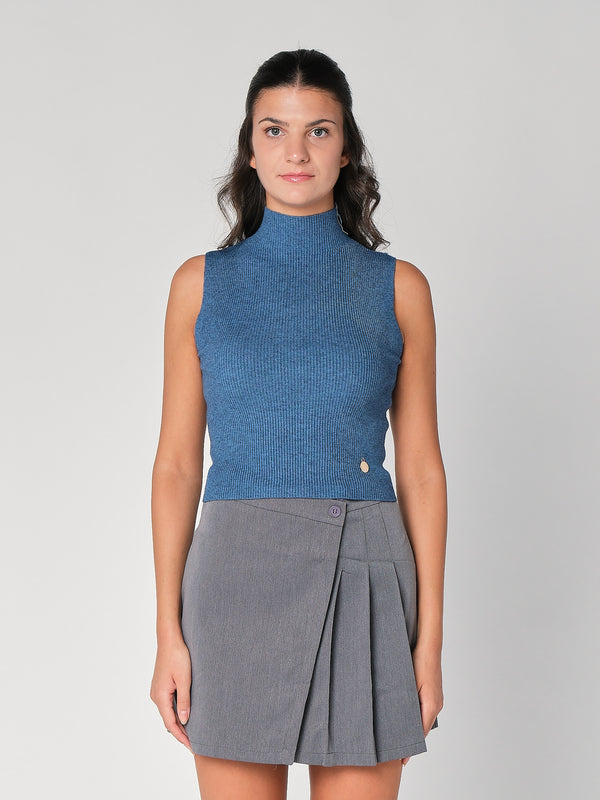 Gilet in maglia a costina