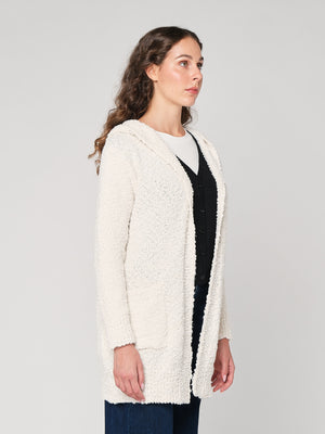 Cardigan buclé con cappuccio